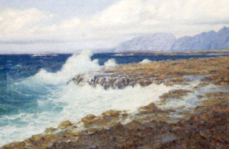 Lionel Walden Marine View Windward Hawaii Norge oil painting art
